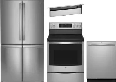 4 Piece Package Includes Refrigerator, Range, Hood And Dishwasher